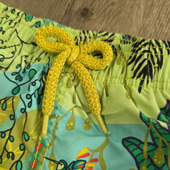 Vilebrequin Boys Tropical Print Swim Shorts Size 8 Years Elastic Waist W/ Pocket - Picture 4 of 15